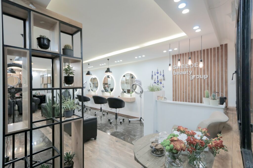 Welcoming reception area at DM Salon, Hooghly