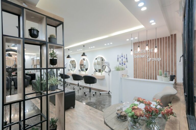 Welcoming reception area at DM Salon, Hooghly
